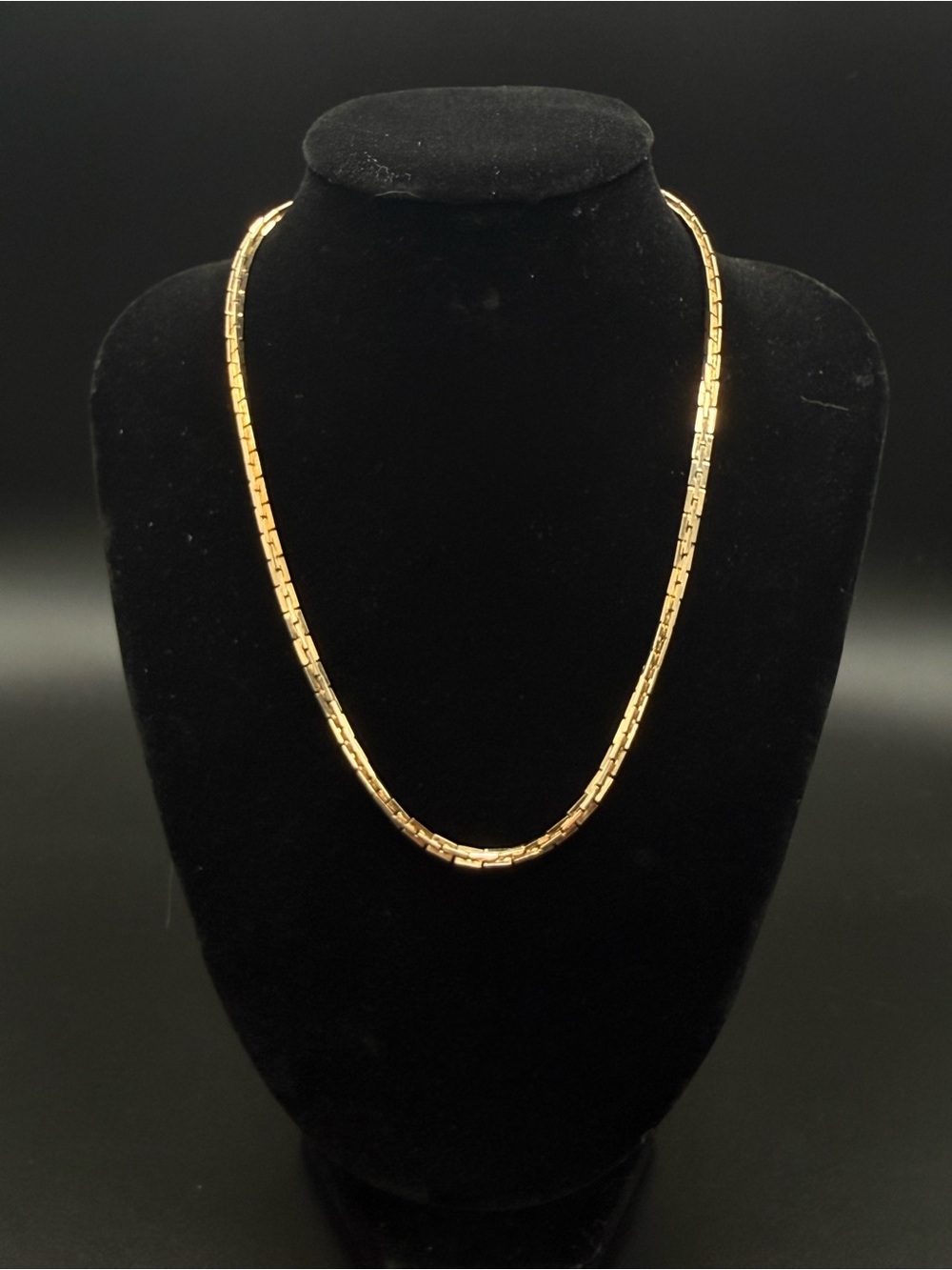 Sarah Coventry Gold Box Chain Necklace with spring ring and dog clasp!